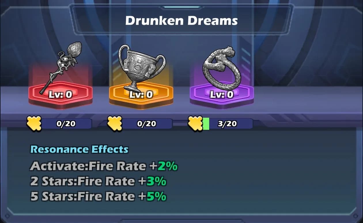 進度為零的 Drunken Dreams 收藏：道具已無法取得